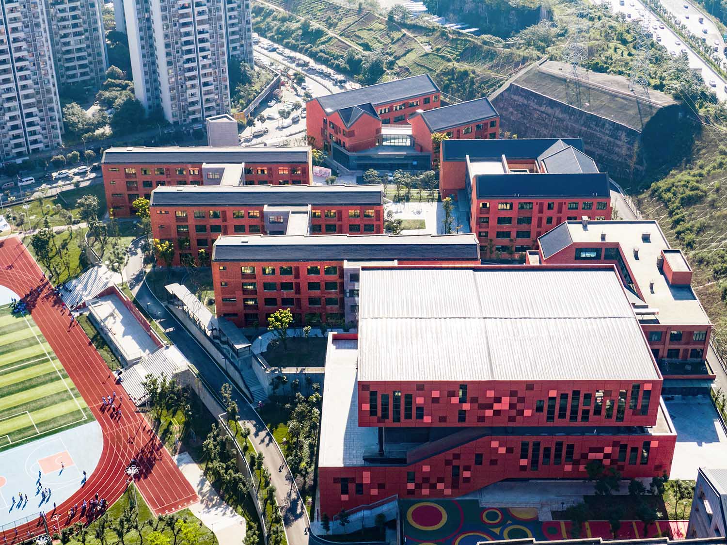 Aerial view of Complex and Middle School Teaching Buildings